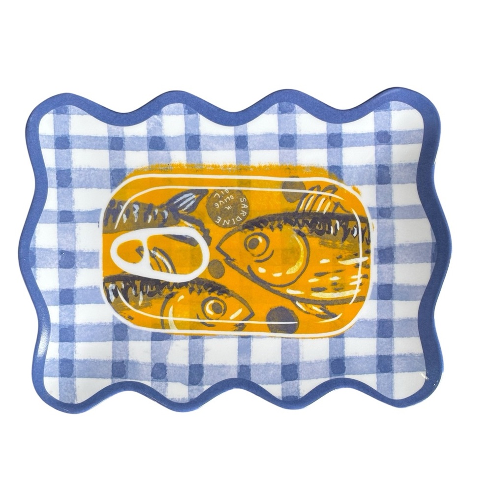 C&C California Viral Trend Set of 4 Sardines Melamine Appetizer Plates - Picture 6 of 7